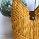 Duża torebka handmade na ramię – żółta torba ze sznurka, styl boho