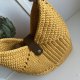 Duża torebka handmade na ramię – żółta torba ze sznurka, styl boho