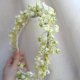 Waniliowa mgiełka – delikatny wianek komunijny i ślubny w biało-zielonych tonach, wianek na komunię, biały wianek na komunię