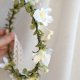 Śmietankowe frezje o świcie – wianek komunijny ślubny boho