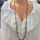 Naszyjnik makramowy ze szklanymi koralikami