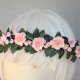 Dzika róża – wianek komunijny ślubny pudrowy róż boho