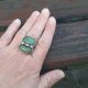 Chryzopraz -  pierścionek regulowany