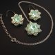 Zielony Komplet Biżuterii "Chrysolite Maxima"- Naszyjnik i Kolczyki z Kryształów Preciosa
