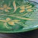 Ceramiczny talerz ścienny zielony handmade  vintage  lata 70-te