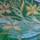 Ceramiczny talerz ścienny zielony handmade  vintage  lata 70-te