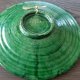 Ceramiczny talerz ścienny zielony handmade  vintage  lata 70-te