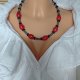 Naszyjnik Eleganckie korale z czerwonym akcentem