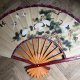 Silk ogromny ręcznie malowany na jedwabiu wachlarz obraz do zawieszenia rzadko spotykana rzecz dawniejszej daty