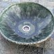 Ręcznie robiona ceramiczna umywalka nablatowa – zielona misa łazienkowa w stylu rustykalnym / boho