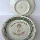 Kolekcjonerskie Trio Wałbrzych Pamiątka I Komunii Świętej Zestaw śniadaniowy zielony marmurek złoto