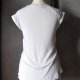 T-shirt top lniany len PROMOD letni biały XS S