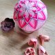 Ręcznie wyszywana kula temari M 8 cm - MIŁOŚĆ