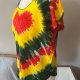 Vintage jamajska bluzka serce Hippie Boho Tie Dye serce rasta Reggae