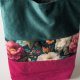 Handmade torba szoperka z weluru i tkaniny wodoodpornej - kwiaty