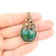 Wisiorek z zielonym agatem wire wrapping
