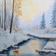 KOMPLET RĘCZNIE MALOWANYCH OBRAZÓW - TRYPTYK NATURY "ZIMOWE ZAMYŚLENIE" (darmowa dostawa)