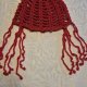 Czerwona czapka ażurowa HANDMADE