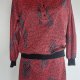 Zestaw bluzka + spódnica midi  vintage lata 80-te