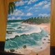 PEJZAŻ AKRYLOWY RĘCZNIE MALOWANY NA PŁÓTNIE "SZEPT PRZYPŁYWU" - 30x24cm