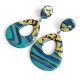 Duże Kolczyki Turkusowo Złote