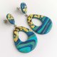 Duże Kolczyki Turkusowo Złote