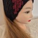 Szydełkowa Chustka na Głowę – Boho Bandana w kolorze Czerni i Bordo