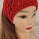Szydełkowa chustka na głowę – Czerwień Boho – Handmade