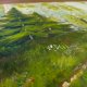 PEJZAŻ AKRYLOWY RĘCZNIE MALOWANY NA PŁÓTNIE "SZEPT BRZÓZ" - 40x30cm (darmowa dostawa)