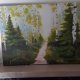 PEJZAŻ AKRYLOWY RĘCZNIE MALOWANY NA PŁÓTNIE "SZEPT BRZÓZ" - 40x30cm (darmowa dostawa)