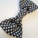 Mucha Kokarda dla Psa lub kota – Czarna w białe kropki