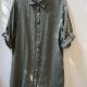 Len długa koszula - sukienka w kolorze khaki Veritas made in Italy rozmiar M