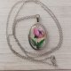 Naszyjnik z mini akwarelą...malowany mak