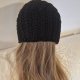 Ręcznie robiony kapturek typu bonnet | Czarny | Crochet Retro Style
