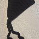 Ręcznie robiony kapturek typu bonnet | Czarny | Crochet Retro Style