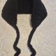 Ręcznie robiony kapturek typu bonnet | Czarny | Crochet Retro Style