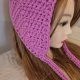 Ręcznie robiony kapturek typu bonnet | Różowy | Crochet