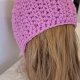 Ręcznie robiony kapturek typu bonnet | Różowy | Crochet