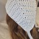 Ręcznie robiony kapturek typu bonnet | Biały | Crochet