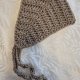 Ręcznie robiony kapturek typu bonnet | Beżowy| Crochet