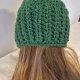 Ręcznie robiony kapturek typu bonnet | Zielony| Crochet