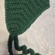 Ręcznie robiony kapturek typu bonnet | Zielony| Crochet