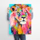 Lew w kolorach - grafika na plakacie na A3
