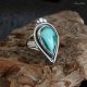Pierścionek srebrny z turkusem tybetańskim regulowany