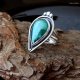 Pierścionek srebrny z turkusem tybetańskim regulowany