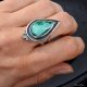 Pierścionek srebrny z turkusem tybetańskim regulowany