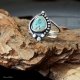 Pierścionek srebrny z turkusem tybetańskim mały