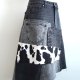 nowa czarna jeansowa spódnica patchworkowa denim 42