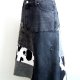 nowa czarna jeansowa spódnica patchworkowa denim 42