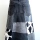 nowa czarna jeansowa spódnica patchworkowa denim 42